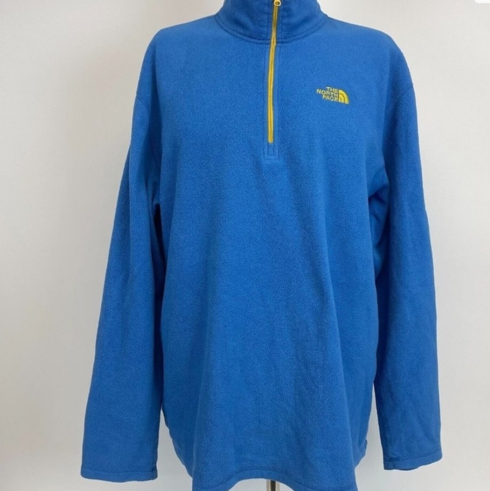 The North Face Pullover Fleece Jacket Quarter Zip XL Blue